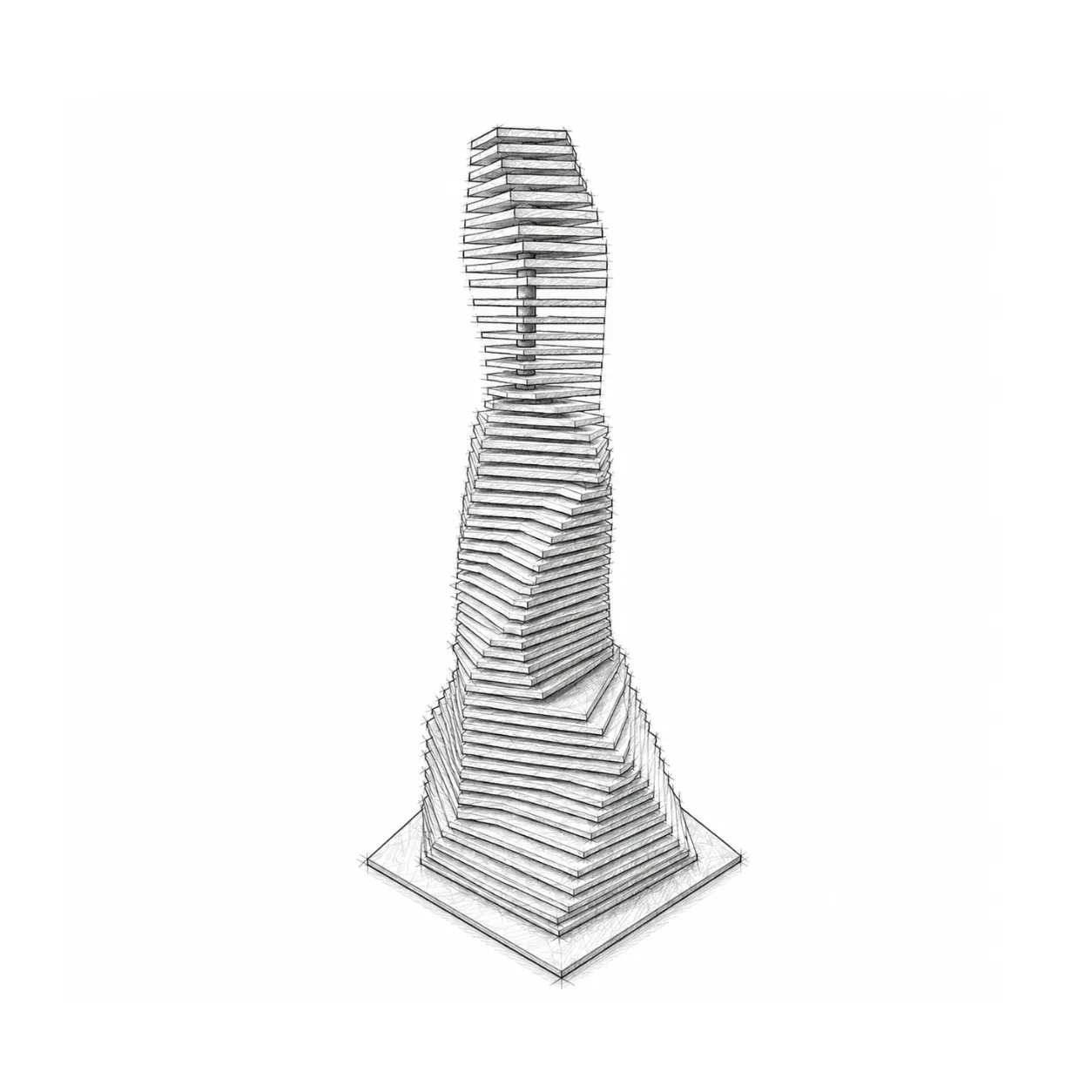 Poligonal — 80 × 180 × 80 cm