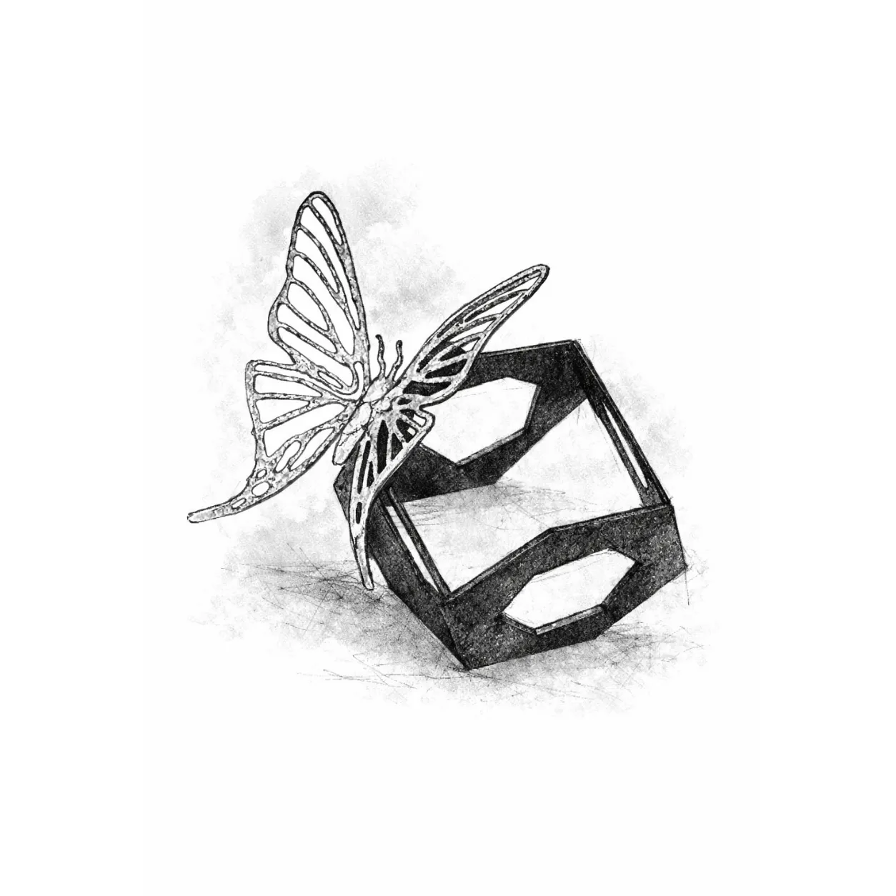 Pouso — 16 × 14 × 10 cm